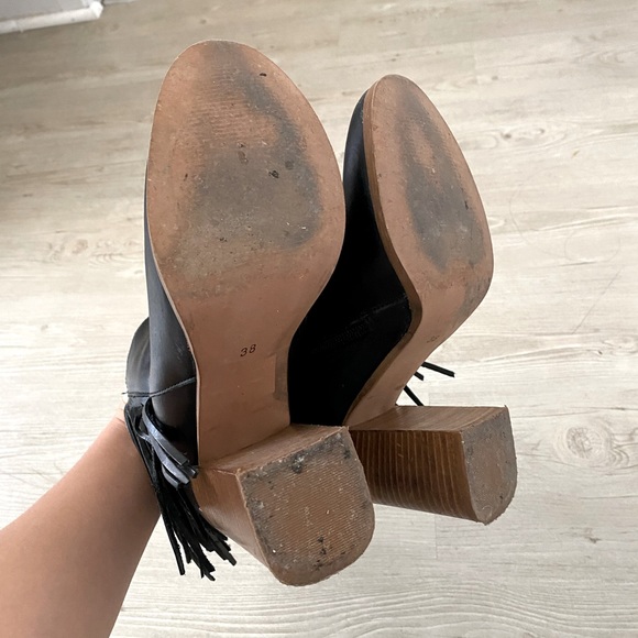 HIBOU | Little burgundy leather tassel ankle boots - Picture 6 of 6